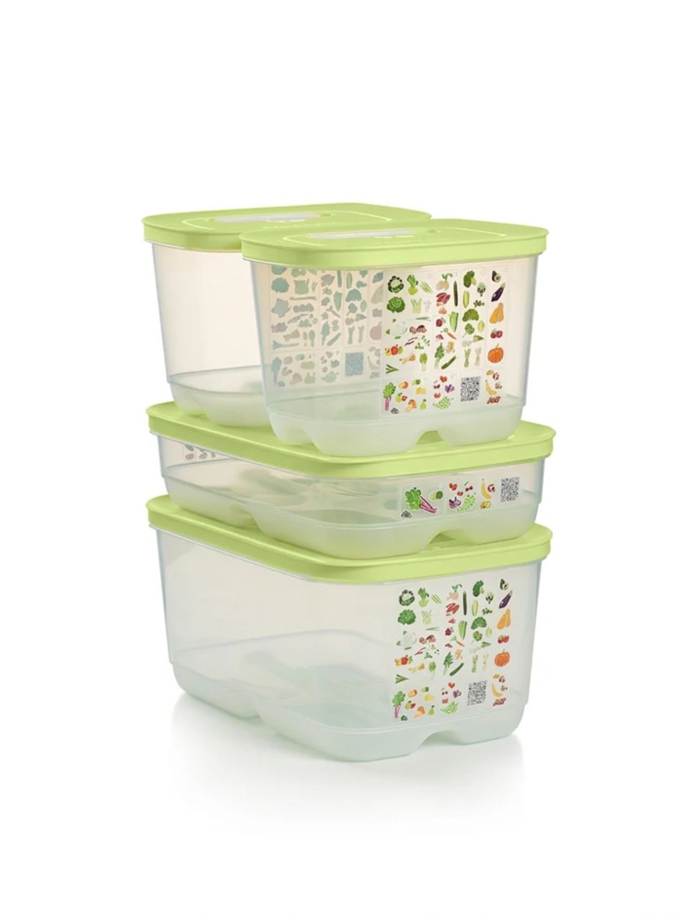 Tupperware Fridge Smart Stackable Green Food Storage Container Set - 4 Pack